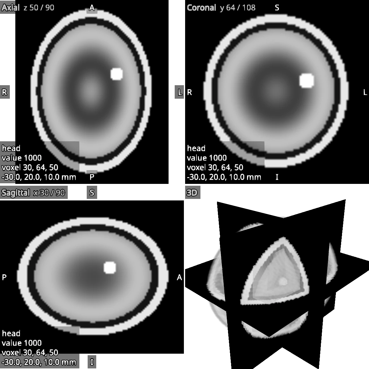 The four views of the window in a 2 x 2 grid on a transparent background