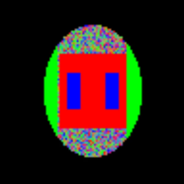 Axial slice of synthetic DTI colours of the principal direction