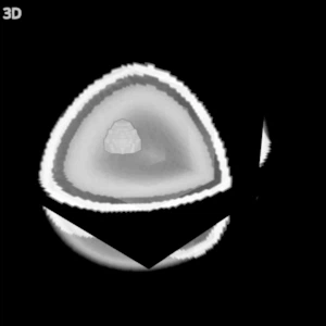 Animation of the 3D view turning around a synthetic head